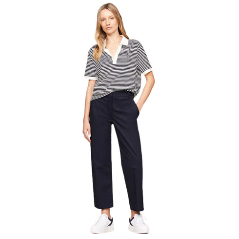 Tommy Hilfiger Polo Polo Donna a righe orizzontali Blu - Francavilla Moda